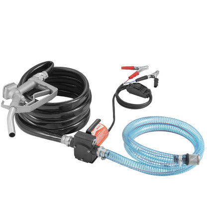 Fuel Transfer Pump 12V 5 GPM 1/7 HP Diesel Pump with Automatic Fuel Nozzle