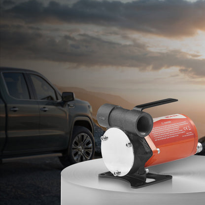 Fuel Transfer Pump, 12V DC 8 GPM 1/6 HP, Portable Electric Diesel Transfer Pump with Auto Shut-Off Fuel Nozzle, Long Inlet & Outlet Hose for Gasoline, Diesel, Kerosene, Methanol Blends