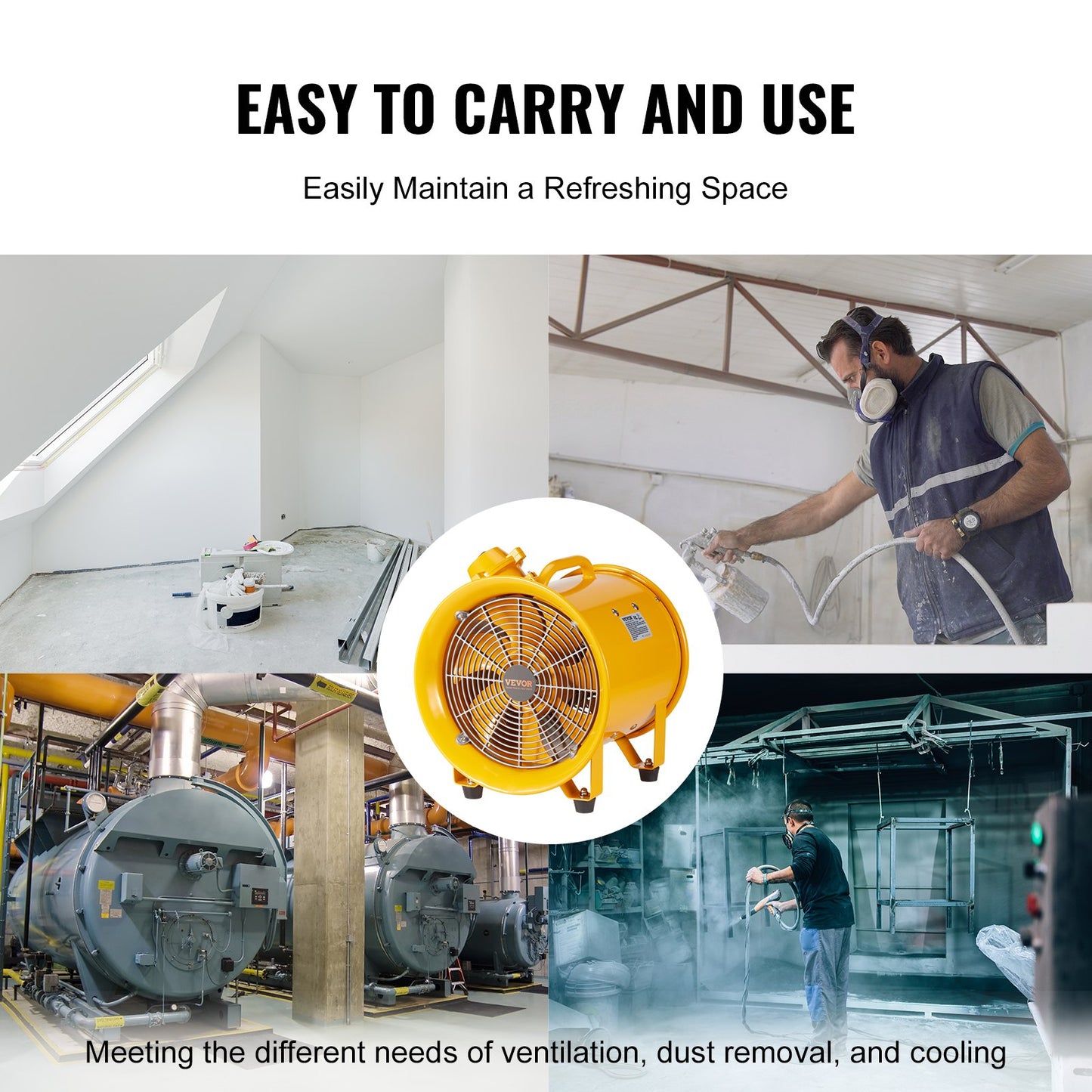 304.8mm Blower Fan Portable 3m Power Cord Ventilator Industrial
