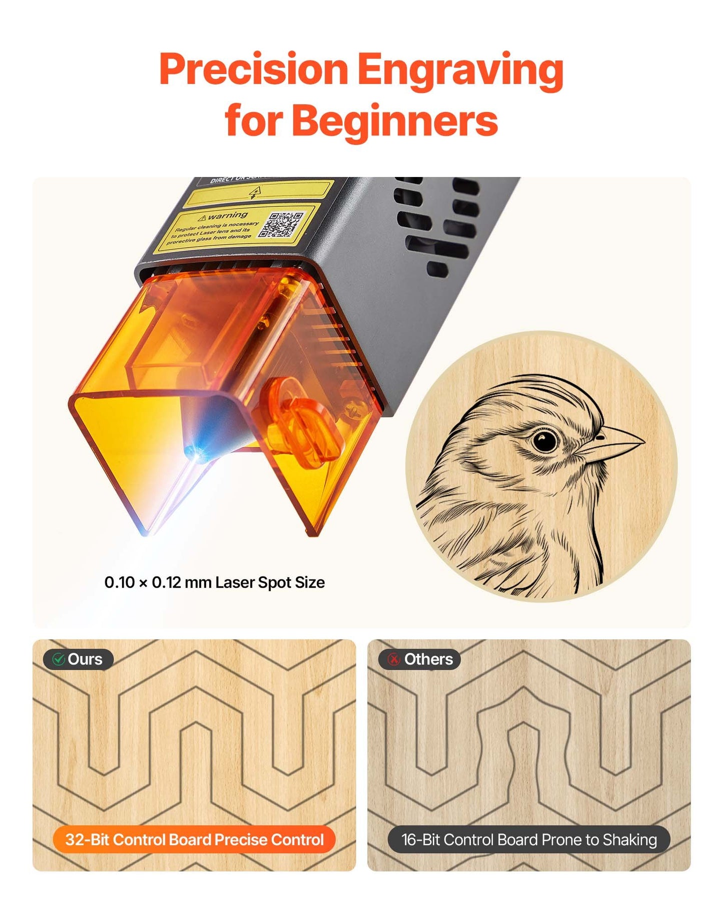 Laser Engraver, 10W, Laser Engraving and Cutting Machine with Enclosure, Laser Cutter Engraver Machine, 11.8 x 11.8 in Working Area, 7000 mm/min, for Wood, Leather, Glass, Certain Metal, Class 1