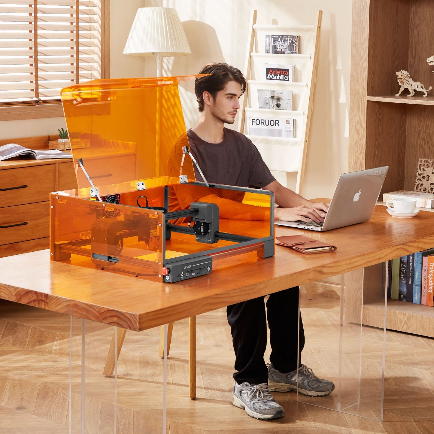 Laser Engraver, 10W, Laser Engraving and Cutting Machine with Enclosure, Laser Cutter Engraver Machine, 11.8 x 11.8 in Working Area, 7000 mm/min, for Wood, Leather, Glass, Certain Metal, Class 1