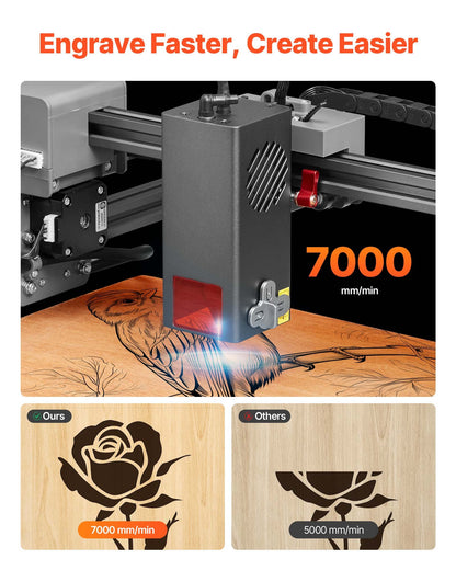 Laser Engraver, 20W, Laser Engraving and Cutting Machine with Enclosure, Laser Cutter Engraver Machine, 7000 mm/min, 11.8 x 11.8 in Working Area, for Wood, Leather, Glass, Certain Metal, Class 1