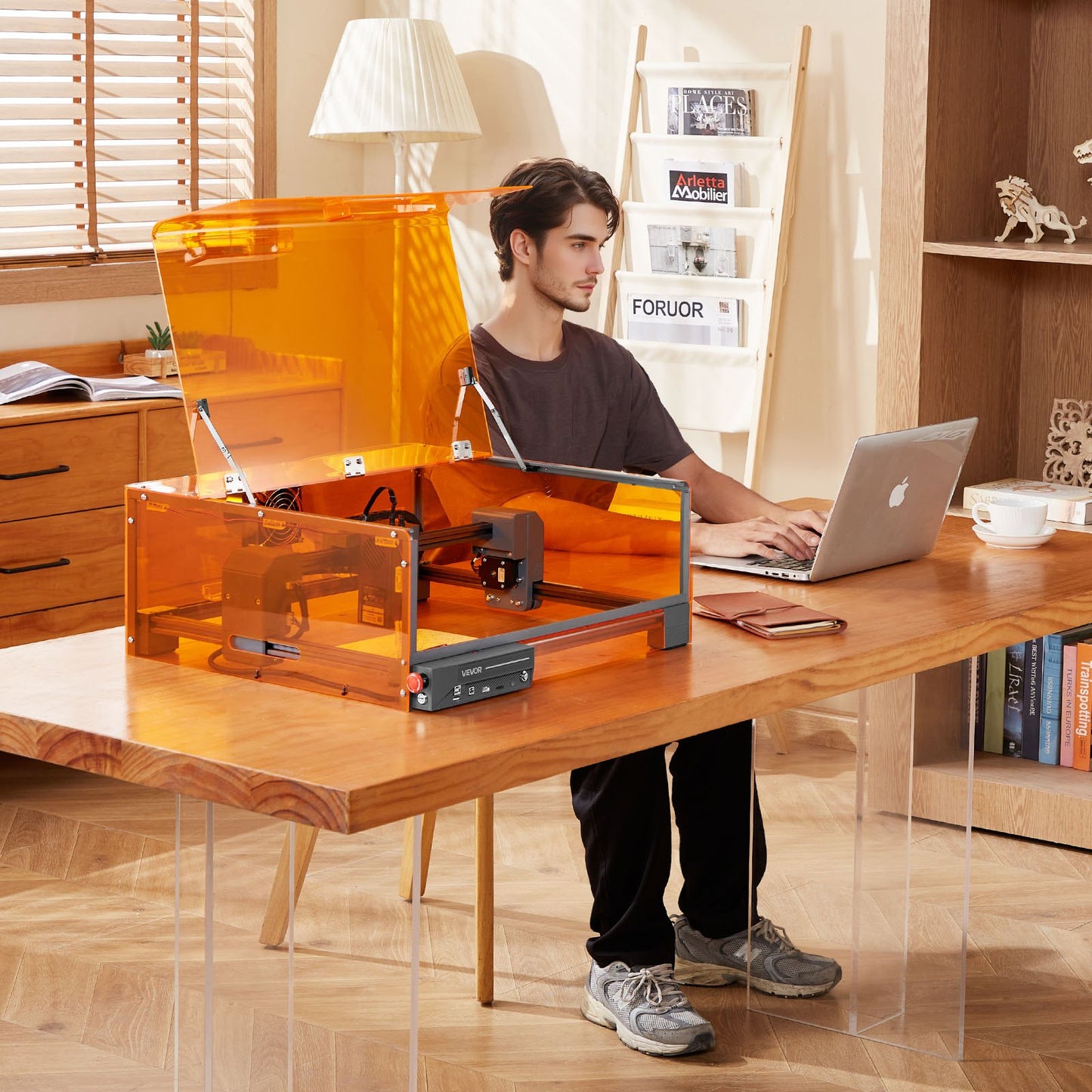 Laser Engraver, 20W, Laser Engraving and Cutting Machine with Enclosure, Laser Cutter Engraver Machine, 7000 mm/min, 11.8 x 11.8 in Working Area, for Wood, Leather, Glass, Certain Metal, Class 1