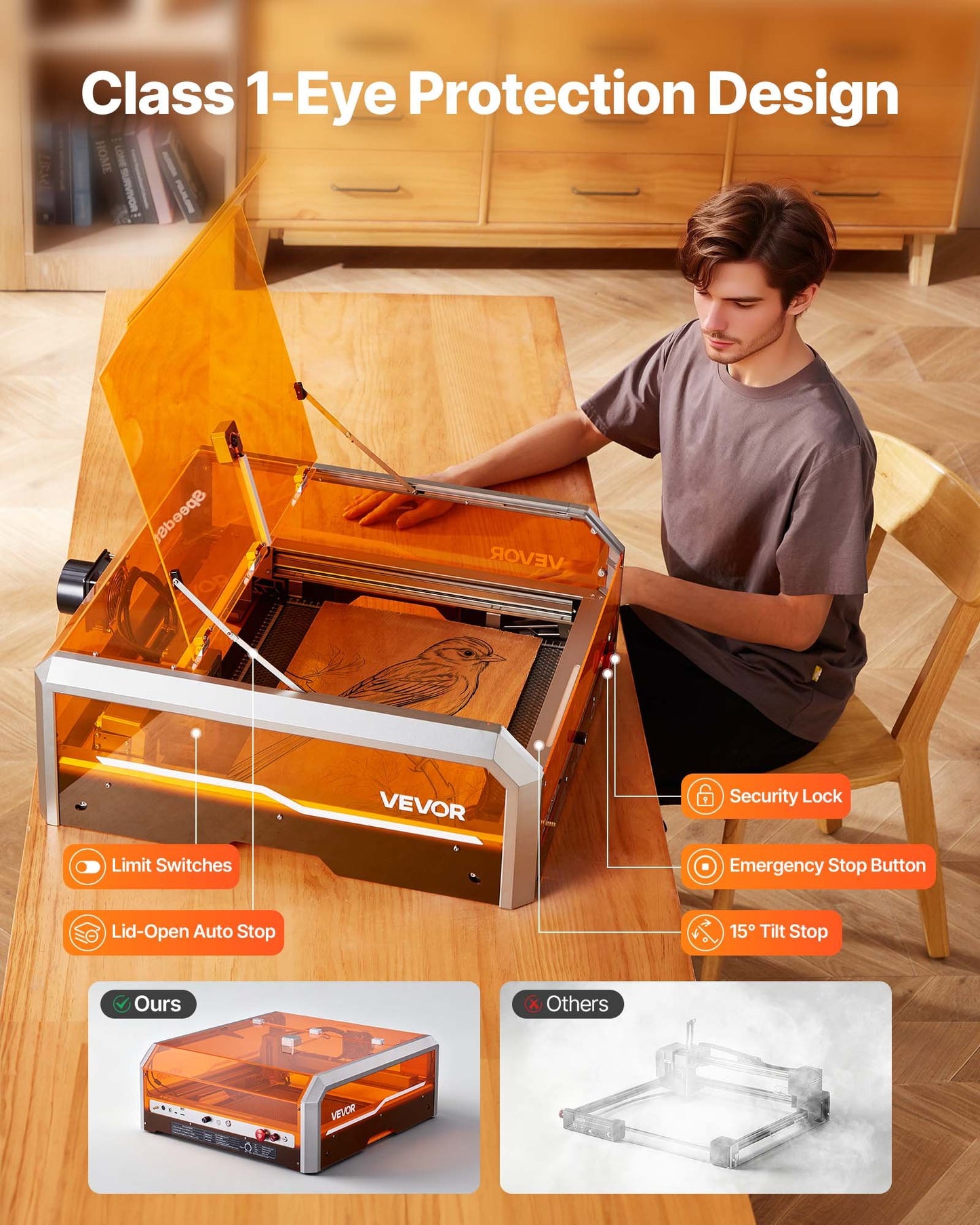 Laser Engraver, 20W, Laser Engraving and Cutting Machine with Enclosure Camera, Laser Cutter, 15.7 x 15.7 in Working Area, 30000 mm/min, for Wood, Leather, Glass, Paper, Certain Metal, Class 1