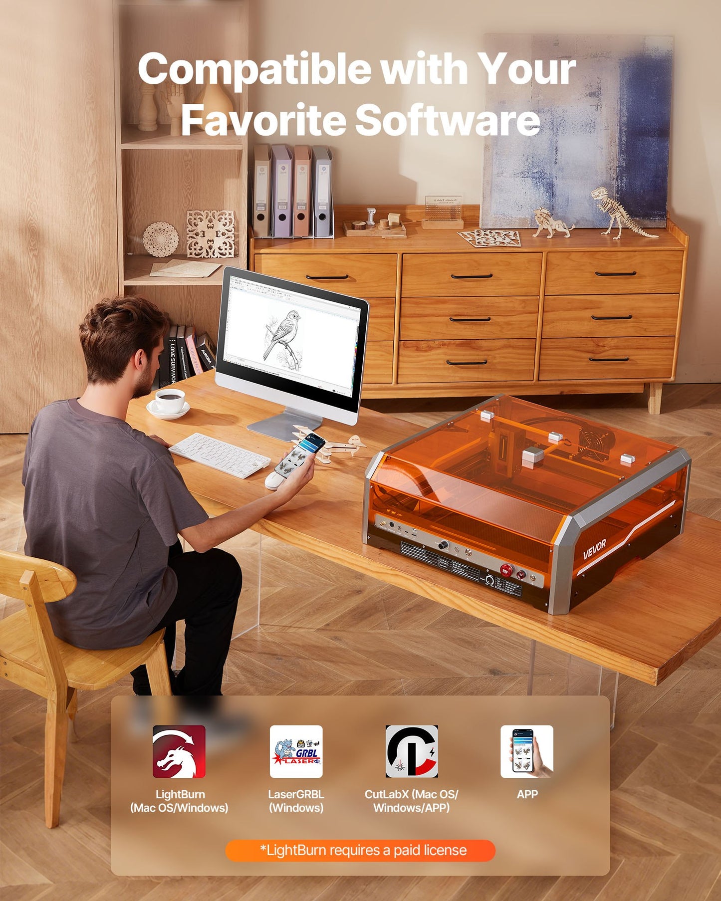 Laser Engraver, 20W, Laser Engraving and Cutting Machine with Enclosure Camera, Laser Cutter, 15.7 x 15.7 in Working Area, 30000 mm/min, for Wood, Leather, Glass, Paper, Certain Metal, Class 1