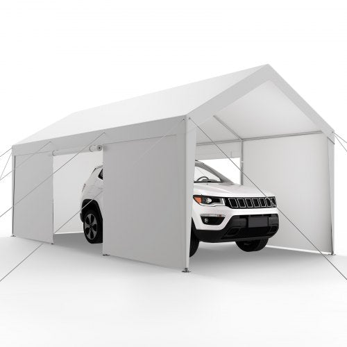 Carportdach 3x6 Meter Heavy Duty Autoabdeckung mit Seitenwänden Weiß