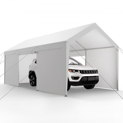 Carportdach 3x6 Meter Heavy Duty Autoabdeckung mit Seitenwänden Weiß