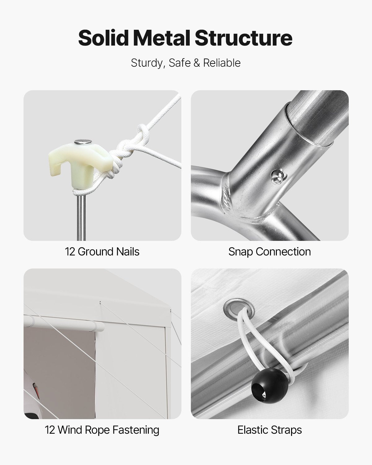 Carport, 12 x 20 FT Outdoor Car Canopy, Potable Carport with Removable Sidewalls & Door, Heavy Duty Car Shelter, UV-Resistant & Water-Resistant, All-Season Protection for Automobile Boat White