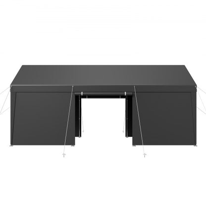 Carportdach 3,5x6,5m Heavy Duty Autoabdeckung mit Seitenwänden Weiß