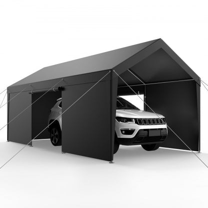 Carportdach 3,5x6,5m Heavy Duty Autoabdeckung mit Seitenwänden Weiß