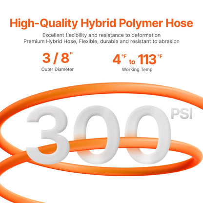 Einziehbare Luftschlauchtrommel 3/8 Zoll x 50 Fuß Hybrid-Luftschlauch geschlossen 300 PSI