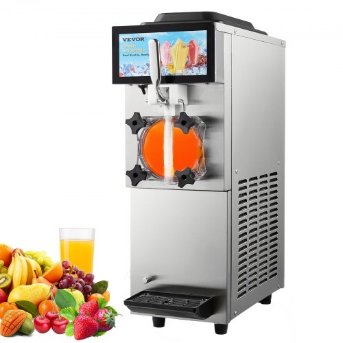 Commercial Slushy Machine, 12L / 3.17 Gal Single Tank, Cool and Freeze Modes, Stainless Steel Margarita Smoothie Frozen Drink Maker, Slushie Machine for Party Cafes Restaurants Bars Home