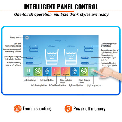 8L / 2,1 Gal dubbelskål kommersiell Slushy Machine Margarita Smoothie Frozen Drink