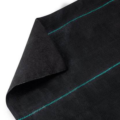 Unkrautbarriere, 5,8 oz Landschaftsgewebe, 3 ft x 300 ft Abdeckmatte, strapazierfähiges gewebtes Geotextil zur Graskontrolle für Garten, Terrasse, Schwarz