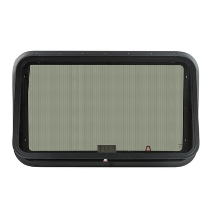 RV Exit Window, 36" W x 22" H Tinted RV Window with Net Screen and Trim Ring, Fit for 1 1/4" - 1 13/16" Thickness Wall, RV Window Replacement for Teardrop Cargo Trailer Camper, DOT Approved