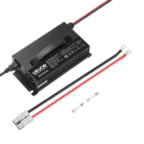 12V 40A Lithium Battery Charger, 14.6V, AC-DC LiFePO4 Smart Charger, with Anderson Connector, LED Indicator, 0V Activation, for Lithium LiFePO4 Deep Cycle Rechargeable Batteries of Boat, RV