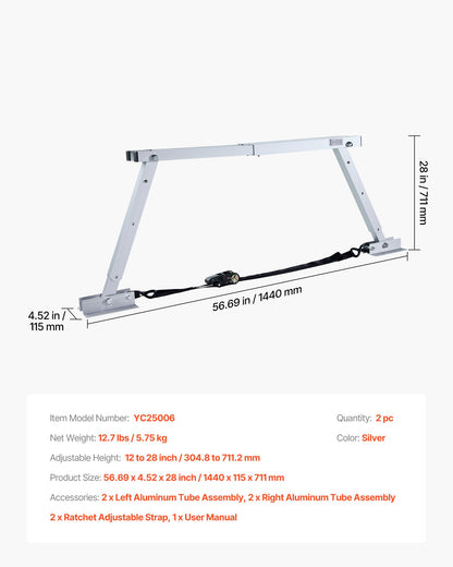 Universal RV Stabilizer, RV Bumper Stabilizer for Trailers, Campers, Fifth Wheel, Compact Foldable Design for Easy Storage, Adjustable Height from 12 inch to 28 inch, Reduces RV Wobble, 2PCS