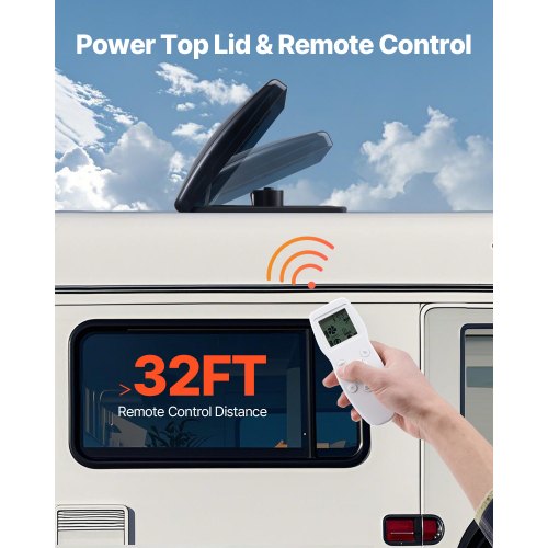 RV Ventil ceiling fan 14 inch 10-speed reversible with remote control