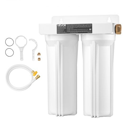 RV Water Filtration System, 2-Cartridge Water Filter System for Campers, Remove Sediments, Chlorine, Bad Tastes, Odors, and Most Contaminants, RV Filter for RVs, Boats, Vans