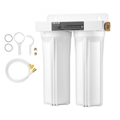 RV Water Filtration System, 2-Cartridge Water Filter System for Campers, Remove Sediments, Chlorine, Bad Tastes, Odors, and Most Contaminants, RV Filter for RVs, Boats, Vans