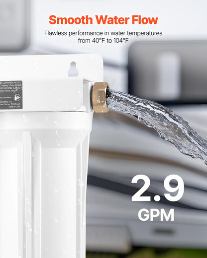 RV Water Filtration System, 2-Cartridge Water Filter System for Campers, Remove Sediments, Chlorine, Bad Tastes, Odors, and Most Contaminants, RV Filter for RVs, Boats, Vans