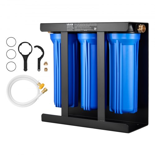 RV Water Filtration System, 3-Cartridge Water Filter System for Campers, Remove Sediments, Chlorine, Bad Tastes, Odors, and Most Contaminants, RV Filter with Bracket for RVs, Boats, Vans