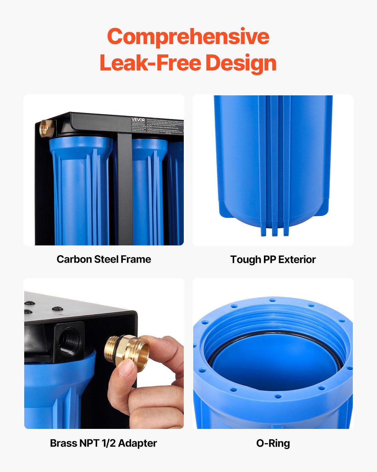 RV Water Filtration System, 3-Cartridge Water Filter System for Campers, Remove Sediments, Chlorine, Bad Tastes, Odors, and Most Contaminants, RV Filter with Bracket for RVs, Boats, Vans