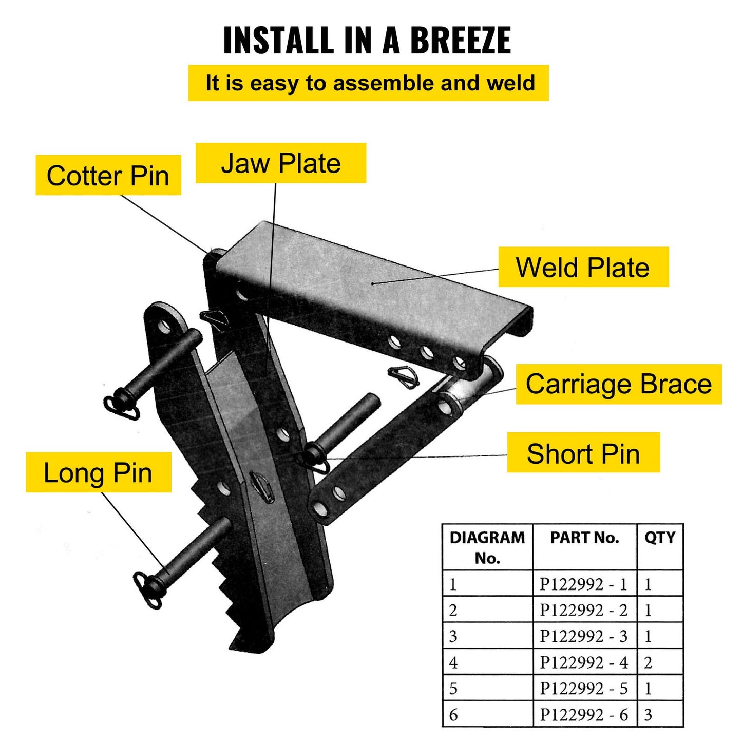18-Zoll-Baggerschaufel-Daumen, 1/2-Zoll-Zahndicke, Hochleistungs-Baggerdaumen, geschweißter Daumenaufsatz aus schwarzem Stahl mit 12-mm-Anschraubdesign, verstellbarer mechanischer Daumen für Bagger/Baggerlader