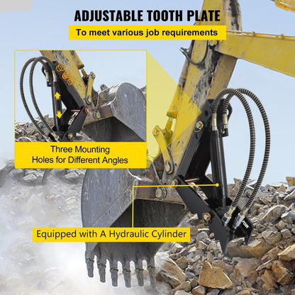 Hydraulikbagger-Daumen, 18 Zoll 1/2 Zoll dicker Hochleistungs-Bagger-Daumen, schwarzer Stahlschweiß-Daumenaufsatz mit Hydraulikzylinder, mechanischer Hydraulik-Daumen für Bagger/Baggerlader