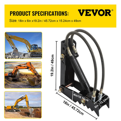 Hydraulic Backhoe Thumb, 18 inch 1/2" Thickness Heavy Duty Excavator Thumb, Black Steel Weld On Thumb Attachments with Hydraulic Cylinder, Mechanical Hydraulic Thumb for Backhoe/Excavator
