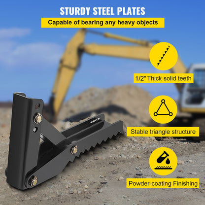 Excavator Thumb Attachment, 36 Inch Adjustable Extreme Welding On Excavator Thumb Claw Clamp 1/2 Inch Teeth Thick Steel Plate 16 MM Mounting Bolt-On Design