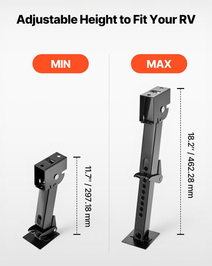 Telescoping Stabilizer Jack, 2PCS Telescoping Folding Trailer Jack, Trailer Swing Down Stabilizer Jack for RV Trailer, Supports 1000lbs Capacity Each, Adjustable from 11.7 inch to 18.2 inch