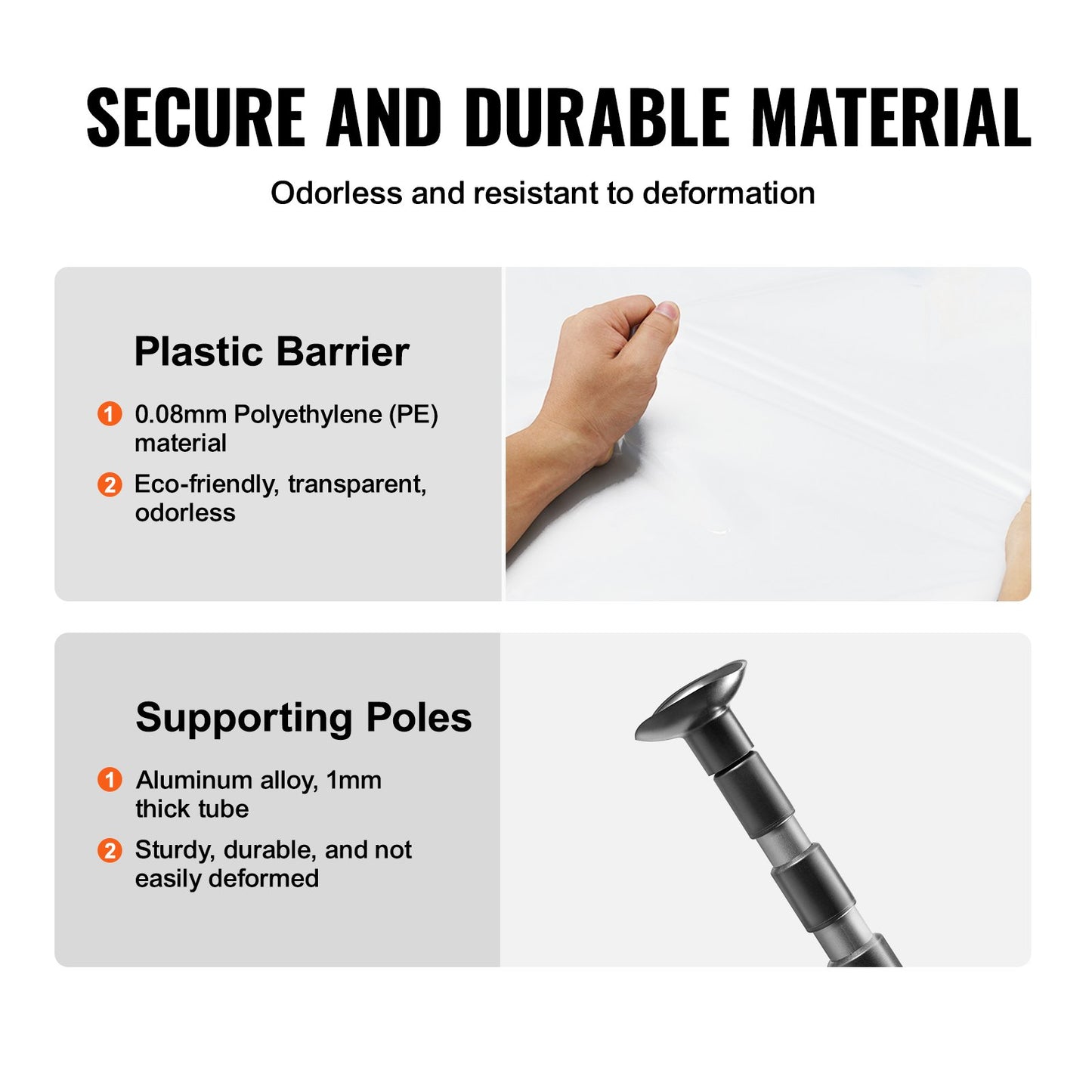 Dust Barrier Poles, Carry Bag, 10 Ft Poles with 4 Telescoping Poles, and 32.8x13.12 Ft Plastic Film, for Interior Decoration and Painting Projects
