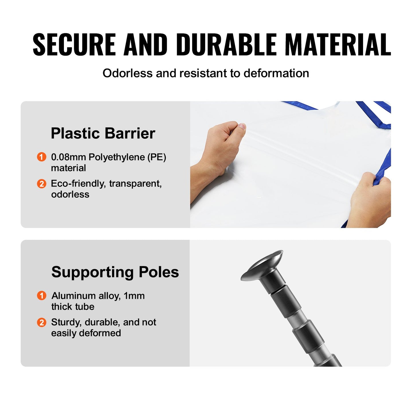 Dust Barrier Poles, 10 Ft Barrier Poles, Dust Barrier System with 4 Telescoping Poles, Carry Bag and 32.8x13.12 Ft Plastic Film, for Interior Decoration, Painting