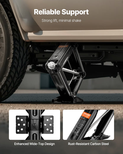 6500 lbs RV Scissor Jacks, 4-23.4 in RV Stabilizer Leveling Scissor Jacks, Set of 2, Heavy Duty Stabilizer Jack with Crank Handle, Socket and Bubble Levels, Not Easily Bent or Deformed