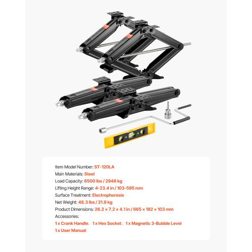 Scherenwagenheber für Wohnmobile, 6500 lbs, 23,4 Zoll, Stabilisator für Wohnmobile, Nivellier-Scherenwagenheber, 4er-Set | EU