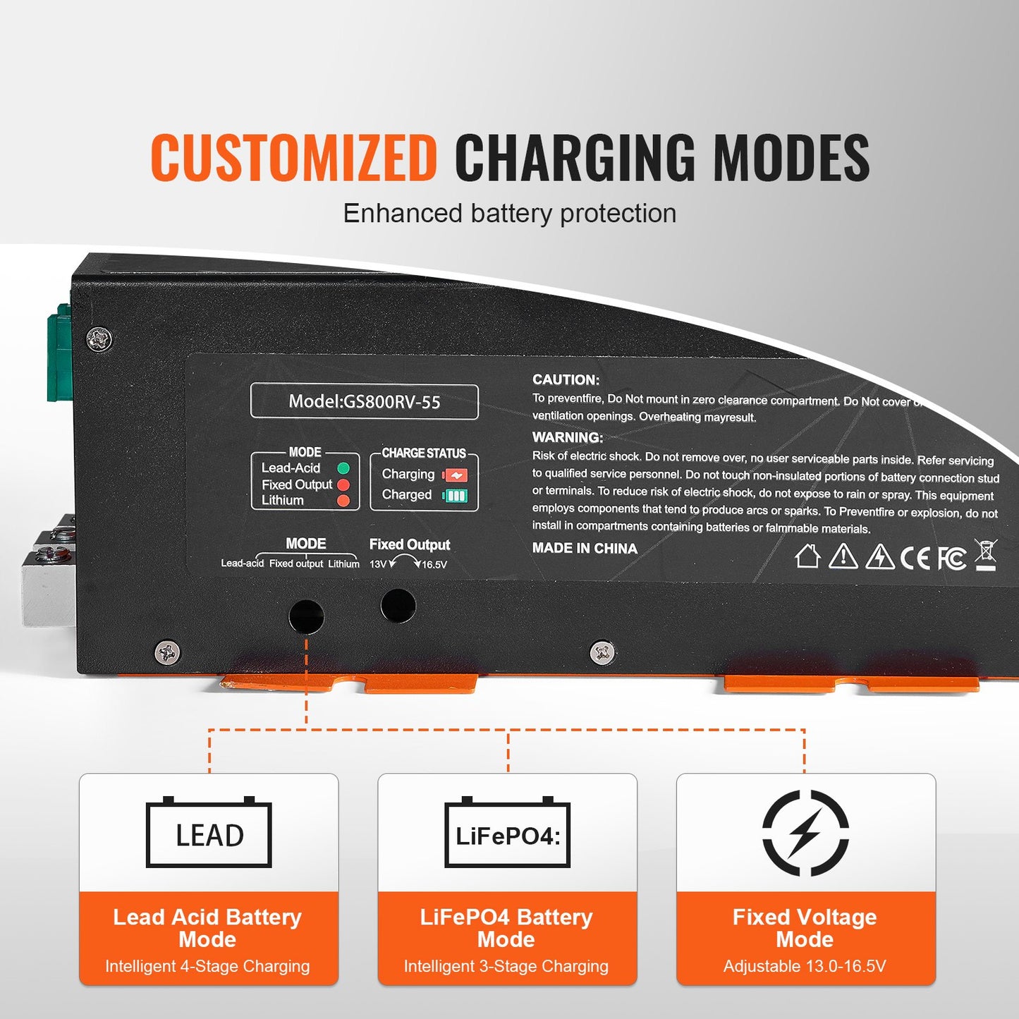 RV Converter 55 Amp 110V AC to 12V DC RV Power Converter Battery Charger