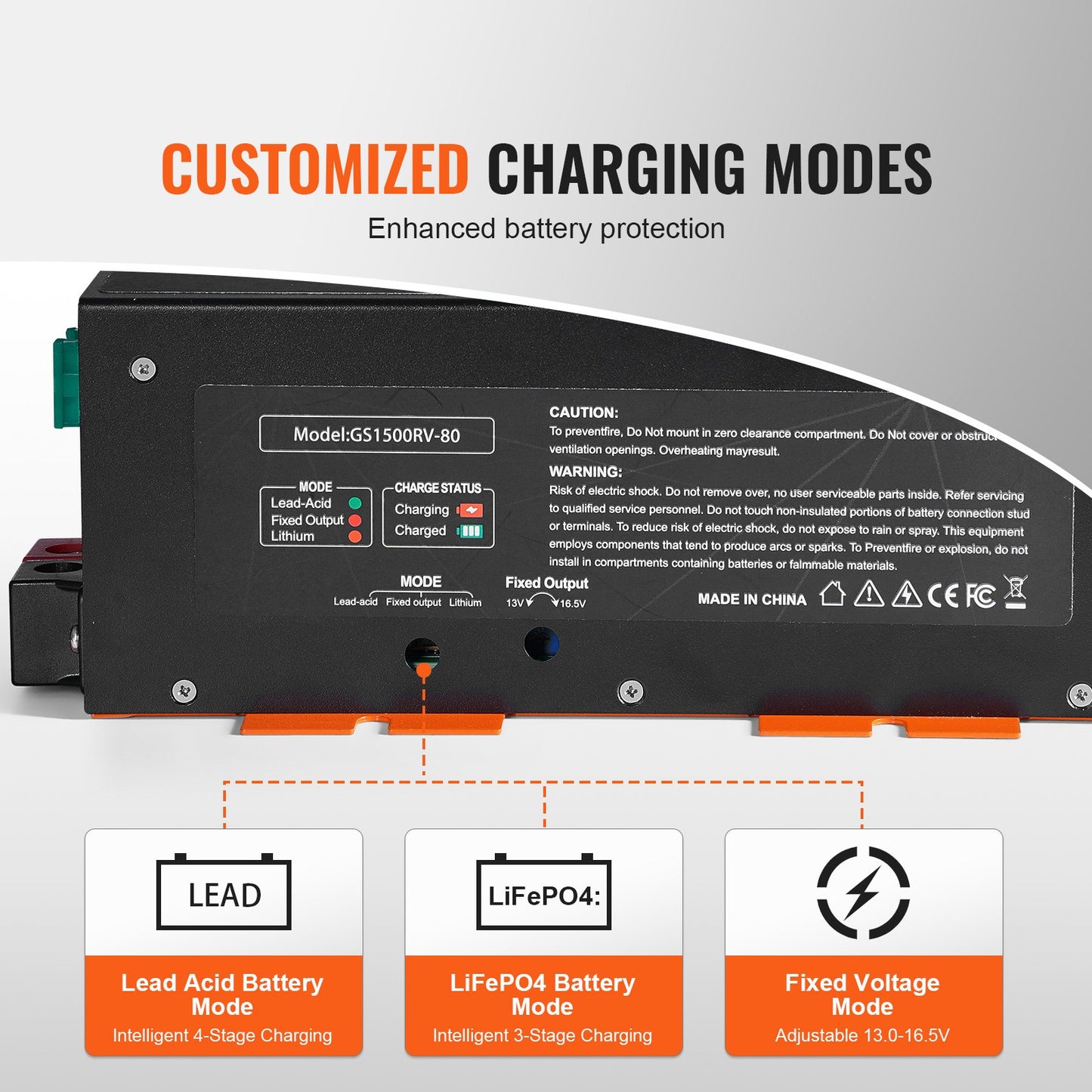 RV Converter 80 Amp 110V AC to 12V DC RV Power Converter Battery Charger