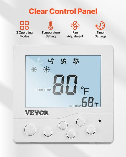 RV Air Conditioner, 15000 BTU Non-Ducted Rooftop RV AC Unit, 65 dB Quiet Design, Including Air Distribution Box, Operation Panel and Installation Hardware, for Campers, Vans, Trailers, White