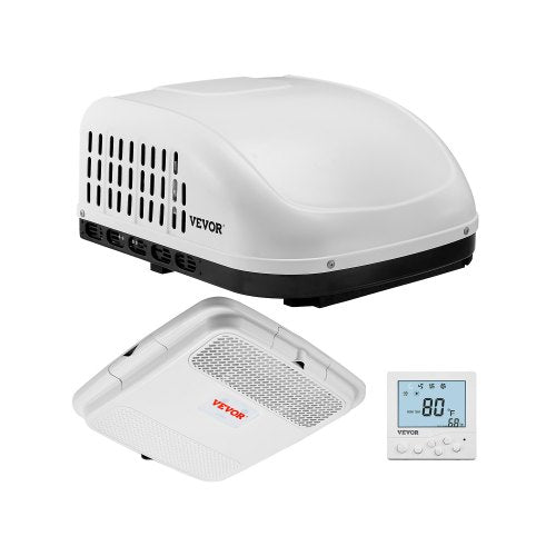 RV Air Conditioner, 13500 BTU Non-Ducted Rooftop RV AC Unit, 65 dB Quiet Design, Including Air Distribution Box, Operation Panel and Installation Hardware, for Campers, Vans, Trailers, White