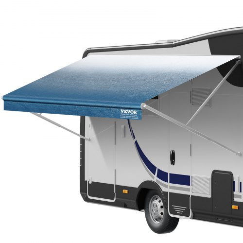 RV Awning Fabric Replacement, 19'2" Fabric Length for 20' Awning, Heavy Duty 3-Ply 16oz PVC Camper Awning Fabric, Waterproof & UV Protection Outdoor Canopy for RV, Trailer, Motorhome, Blue Fade