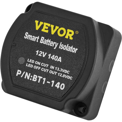 Split-Charge-Relais-Kit, 6 m, 12 V, automatisches Doppelbatterie-Isolator-Kit mit 140-A-Spannungssensorrelais VSR, kompatibel mit Wohnmobil, Marine, Auto, LKW, Wohnwagen, Wohnmobil, Yacht, ATV, UTV, Boot, Werkstatt