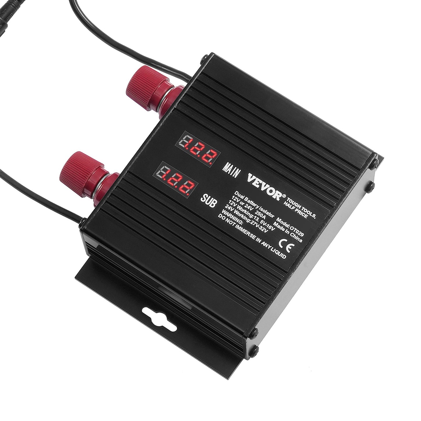 Dual Battery Smart Isolator 12V/24V 250 Amp Voltage Sensitive Realy LCD