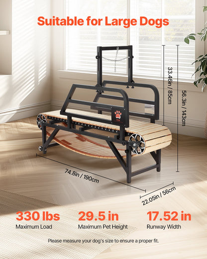 Hundlöpband för stora hundar upp till 220 lbs inomhus löparmaskin för husdjur