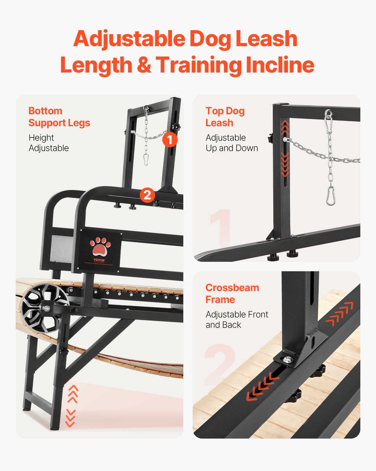 Hundlöpband för stora hundar upp till 220 lbs inomhus löparmaskin för husdjur