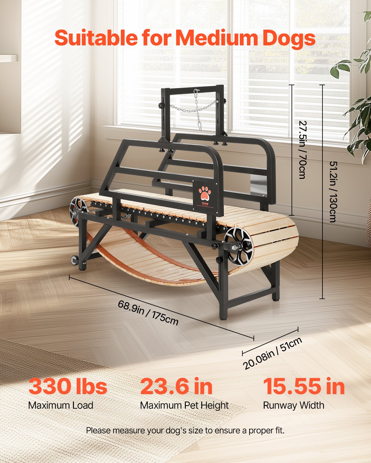 Löpband för hundar för medelstora hundar upp till 220 lbs inomhus löparmaskin för husdjur