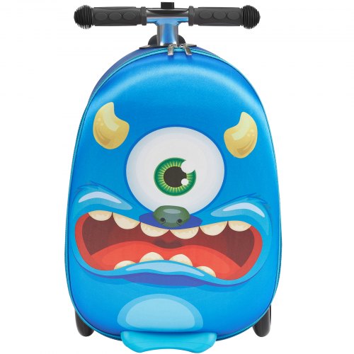 Kinderreisetasche mit Rollgepäck, 20 Zoll, Roller und Flash-Räder, blau