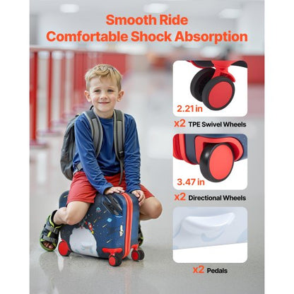 Resväska för barn med hjul, 18 tums lättviktig skoterväska