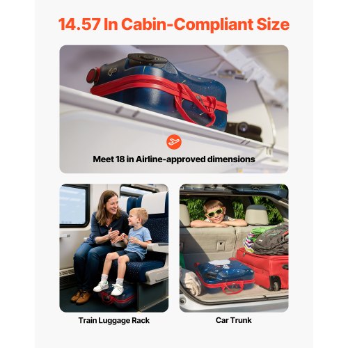 Resväska för barn med hjul, 18 tums lättviktig skoterväska