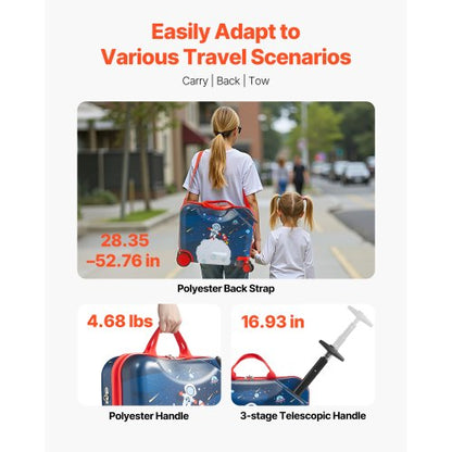 Resväska för barn med hjul, 18 tums lättviktig skoterväska